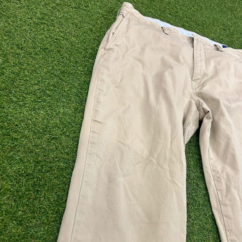 Polo Ralph Lauren Mens 36x32 Stretch Straight Fit Chino Pants Tan Khaki Cotton